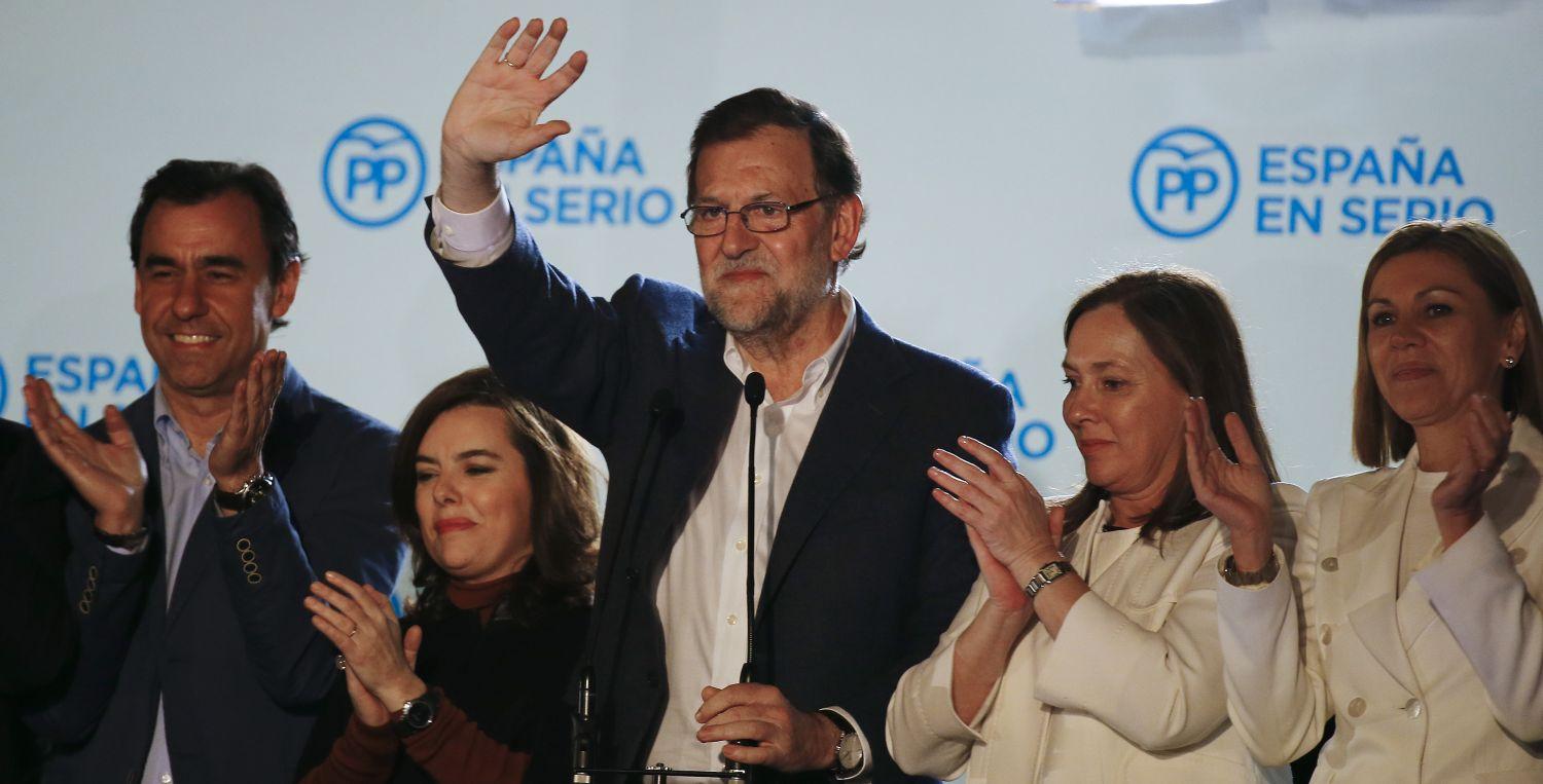 Mariano Rajoy miniszterelnök ünnepel