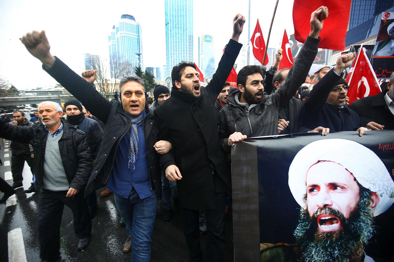 Isztambuli tüntetés a szaúdi konzulátusnál