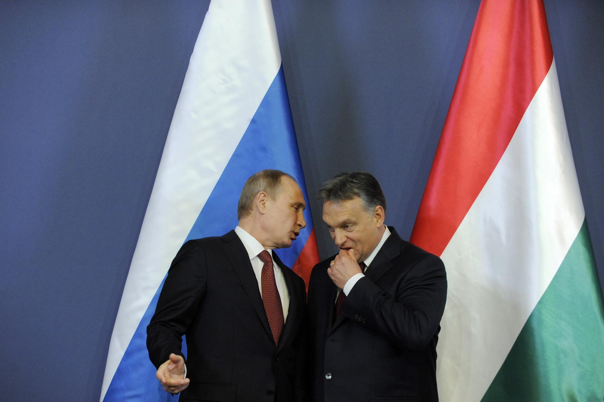 Vlagyimir Putyin és Orbán Viktor tavaly februárban Budapesten 