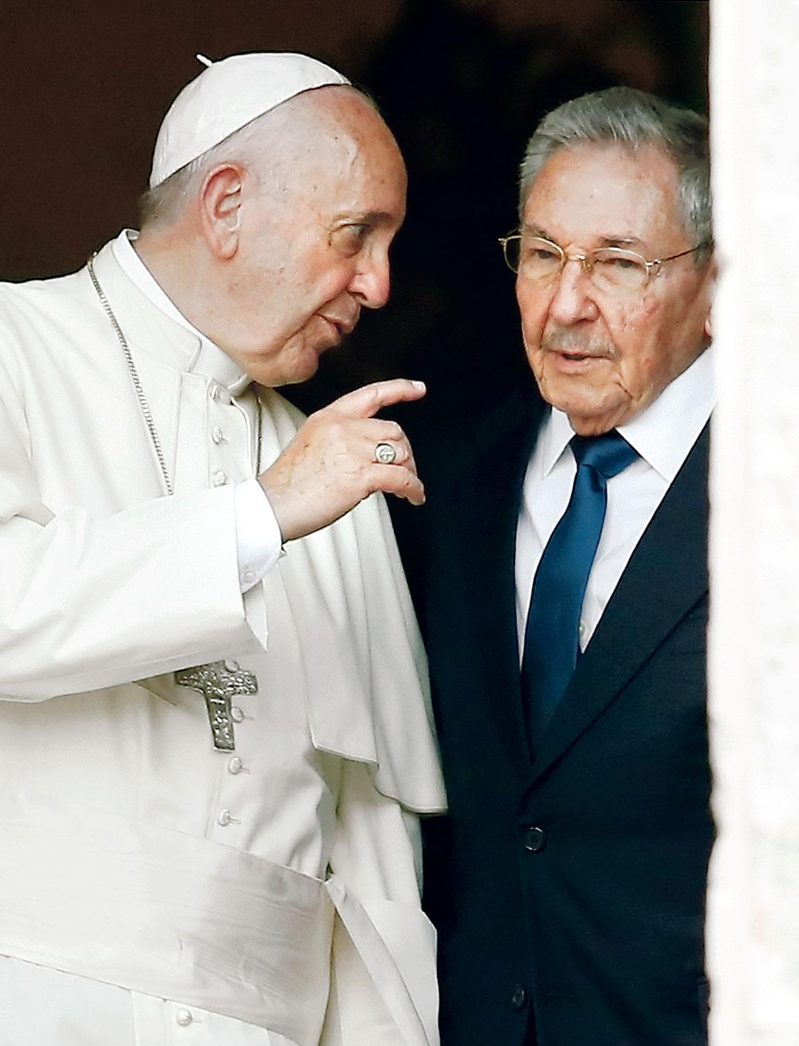 Ferenc pápa és Raúl Castro Havannában 