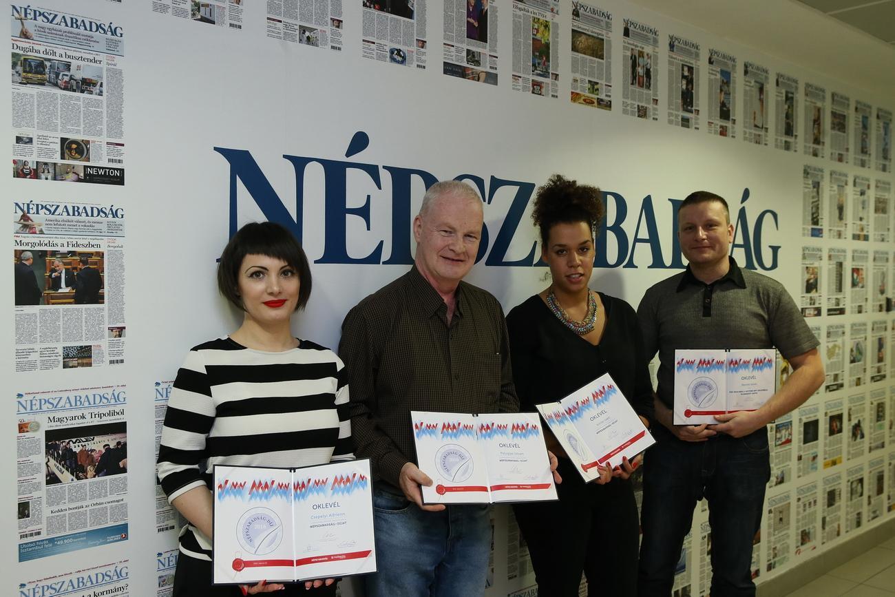 A 2016-os díjazottak: Csepelyi Adrienn,Palugyai István, Körösi Ivett és Marnitz István 