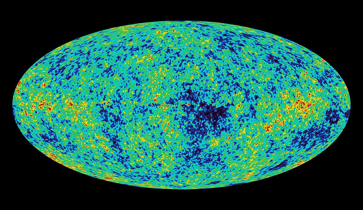 A WMAP műhold képe a kozmikus háttérsugárzás apró egyenletlenségeit mutatja
