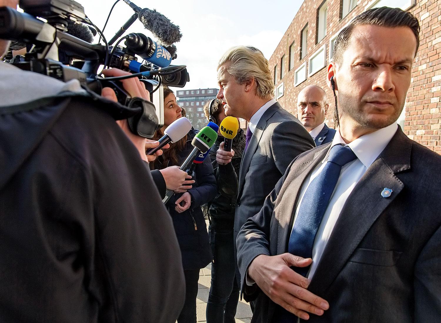 Elégedett a szélsőjobboldali Holland Szabadságpárt elnöke, Geert Wilders 