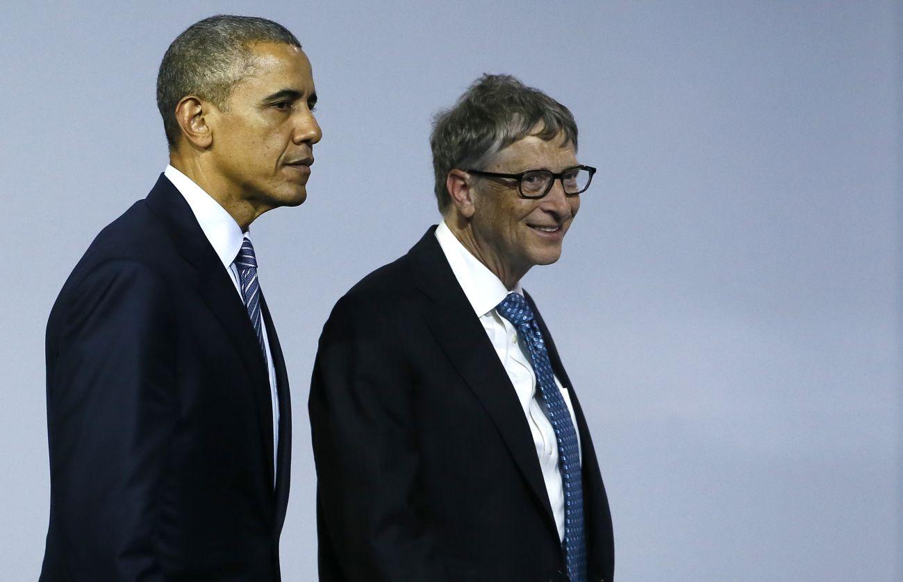 Barack Obama amerikai elnök és Bill Gates, a világ leggazdagabb embere, a Microsoft társalapítója