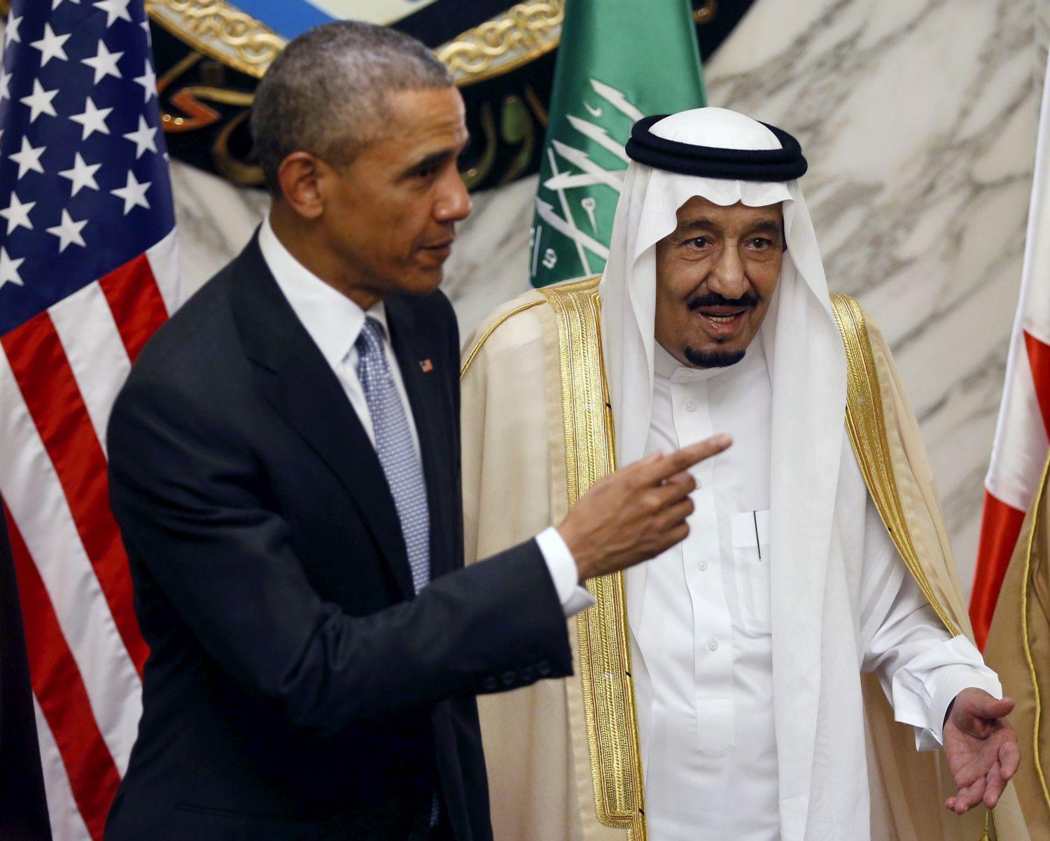 Barack Obama és Szalmán szaúdi király Rijádban