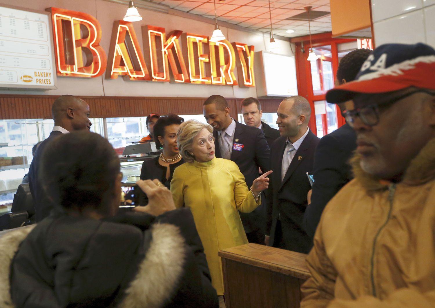 Hillary Clinton egy brooklyni kampányeseményen. Nem érdekelte a wyomingi kampány