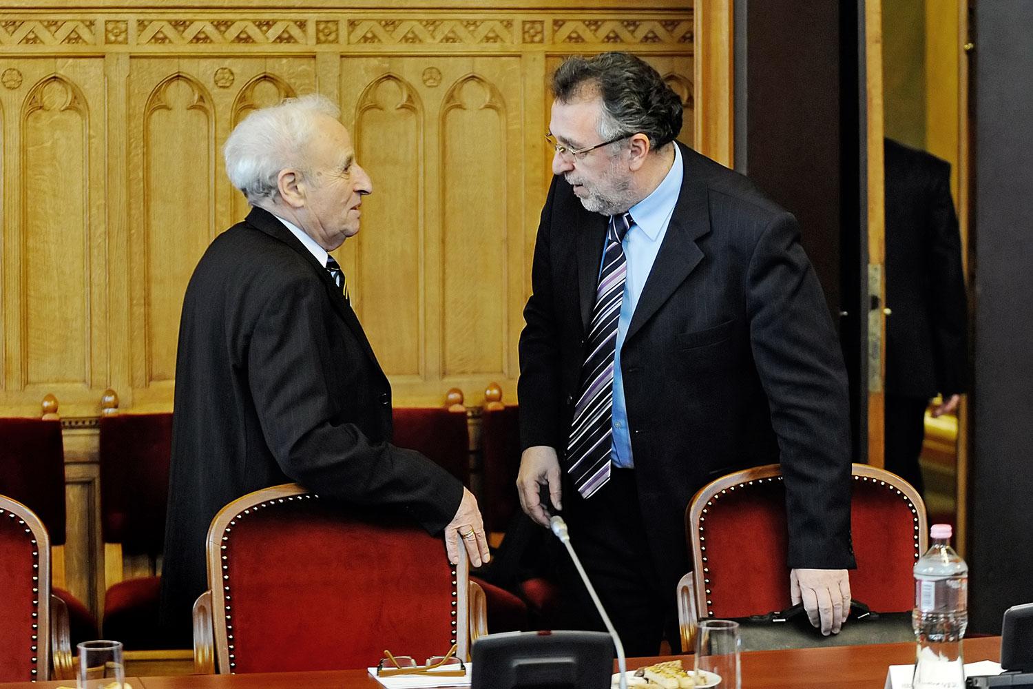 Zoltai Gusztáv kormánytanácsadó Heisler Andrással, a Mazsihisz elnökével 