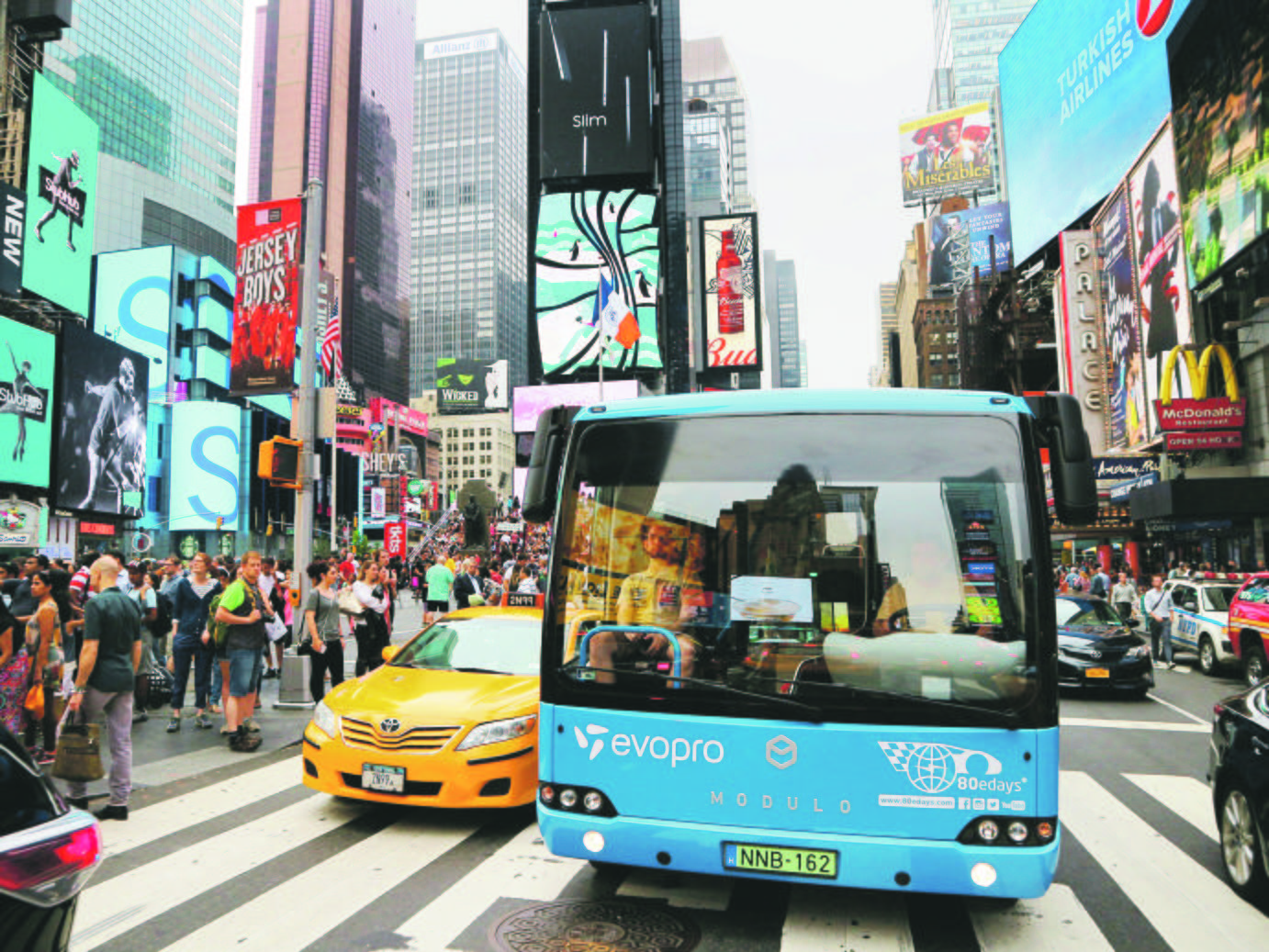 Villamos hajtású MABI Modulo busz New Yorkban 