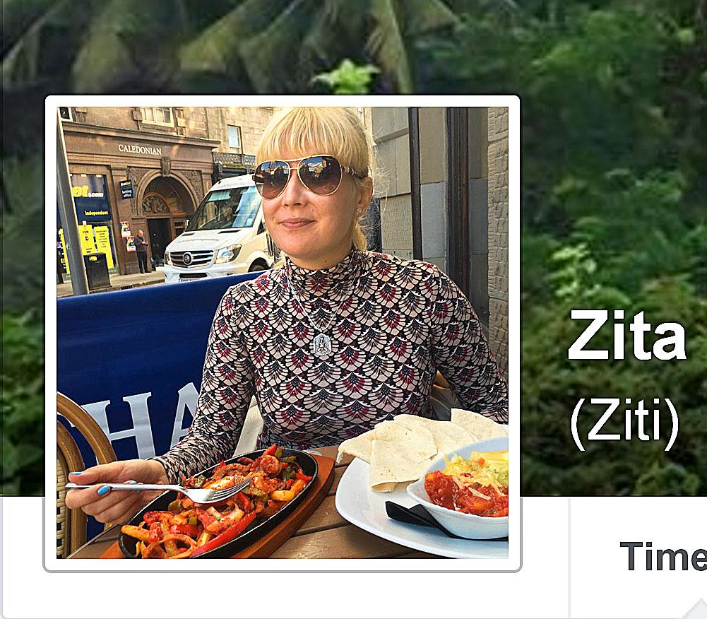 A képkivágás Vajda Zita szombat óta elérhetetlen Facebook-oldaláról származik