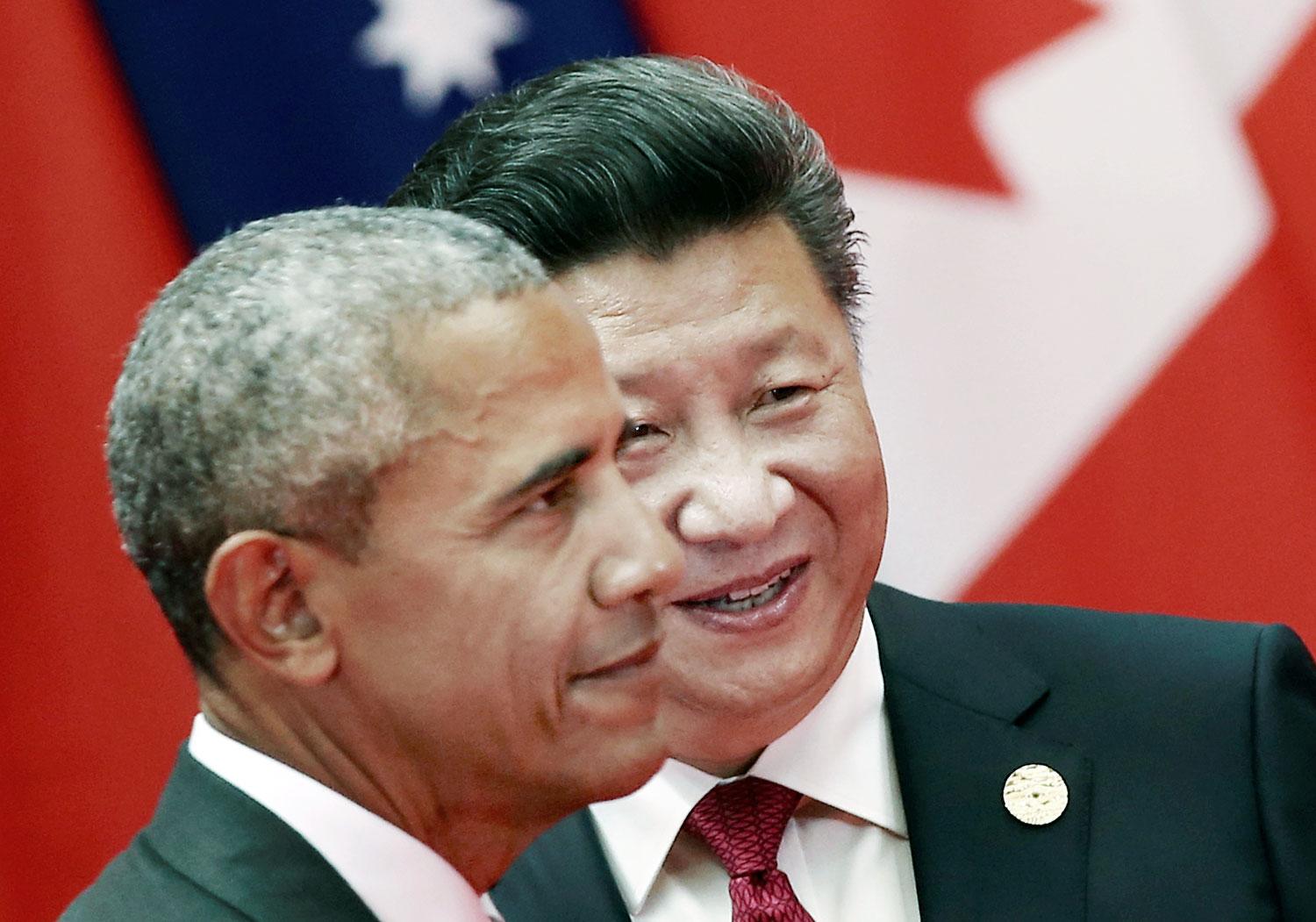 Obama és Hszi Hangcsouban