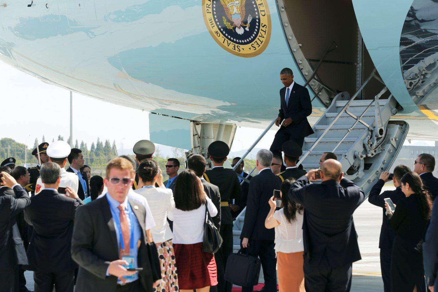 Obama érkezése Hangcsouba