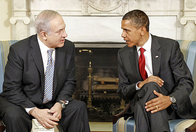 Netanjahu és Obama a Fehér Ház Ovális Irodájában. Pénteken ugyanitt, ugyanígy
