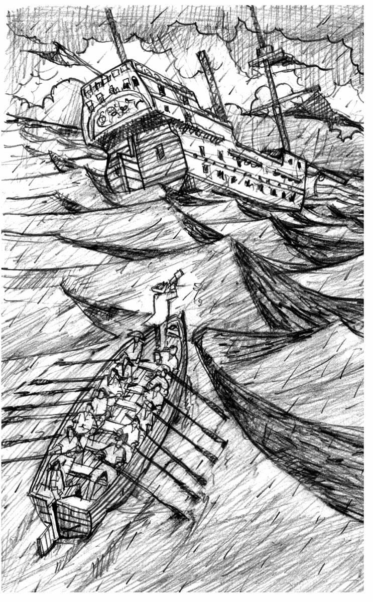 Jamel Akib illusztrációja a Robinson Crusoe-ból
