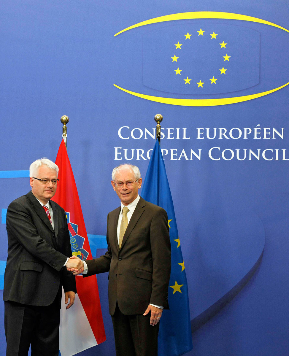 Josipovic és Van Rompuy Brüsszelben