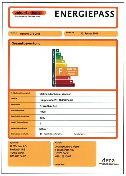 A leendõ magyar Energiapasszus német változata