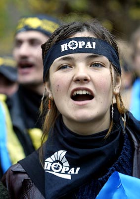 Pora-aktivista Kijev belvárosában tavaly októberben