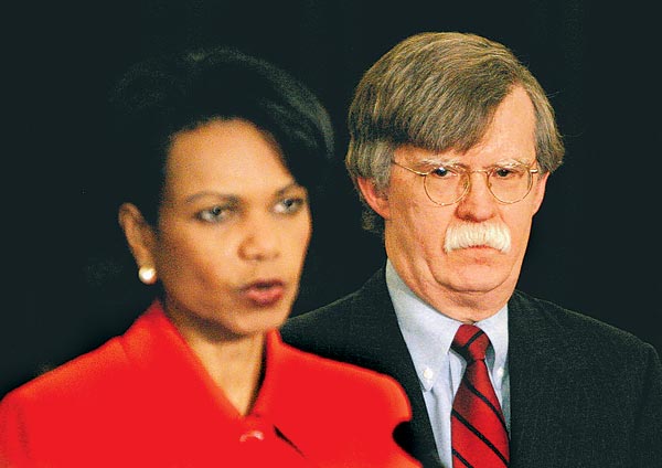 Condoleezza Rice külügyminiszter bemutatja John Boltont