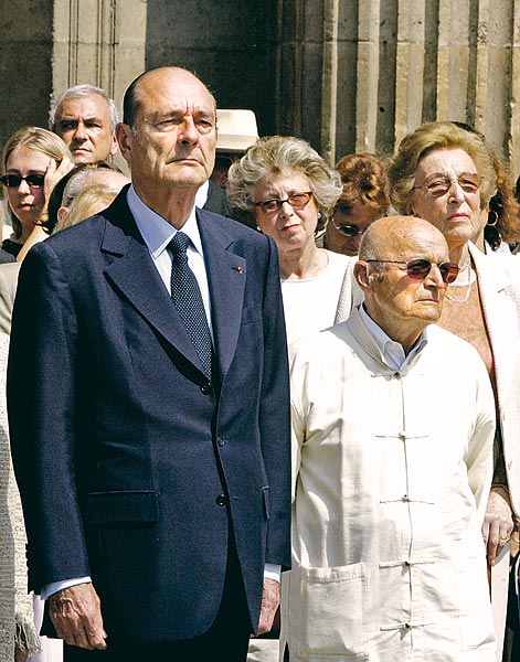 Chirac elnök Dreyfus-leszármazottakkal Párizsban