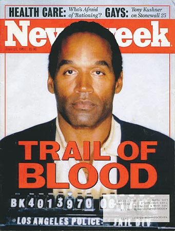 A híres rendõrségi fotó O. J.-rõl a Newsweek 1994-es címlapján