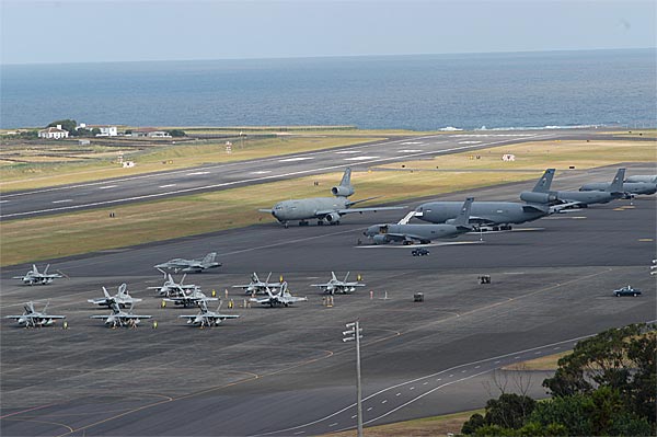 A Lajes támaszpont az Azori-szigeteken (korábbi felvétel)