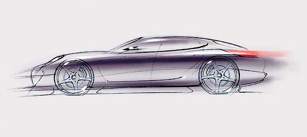 Számítógépes grafika a négyajtós Porsche-modellrõl