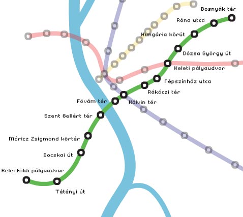 A 4-es metró nyomvonala