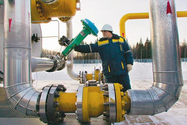 Gazprom-gázvezeték Moszkvától száz kilométerre, Kalugánál