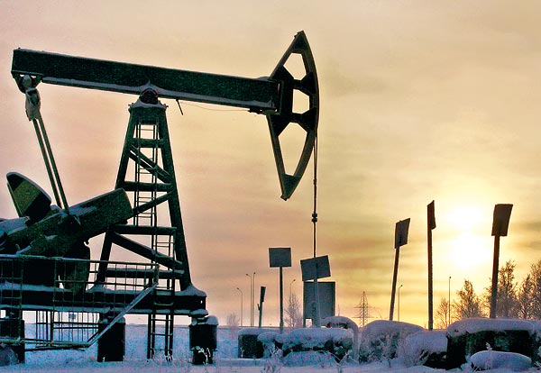Olaj- és gázmezõ az észak-oroszországi sztyeppén