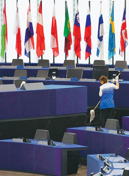 Takarítanak az Európai Parlamentben