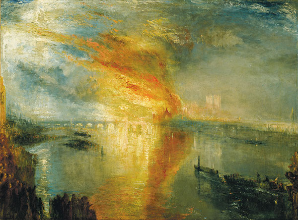 Turner A londoni parlament égése című műve 1834-ből