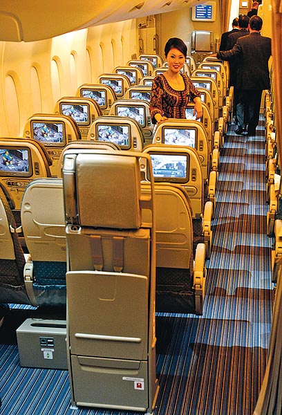 Monitoros ülések az A380-as gépen