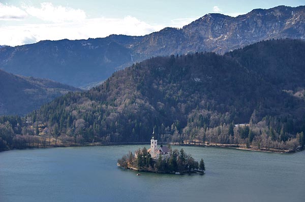 Bled: kis sziget a tó közepén