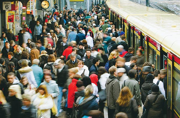 2008. március 7., Berlin: BVG-sztrájk, csak az S-Bahn közlekedett