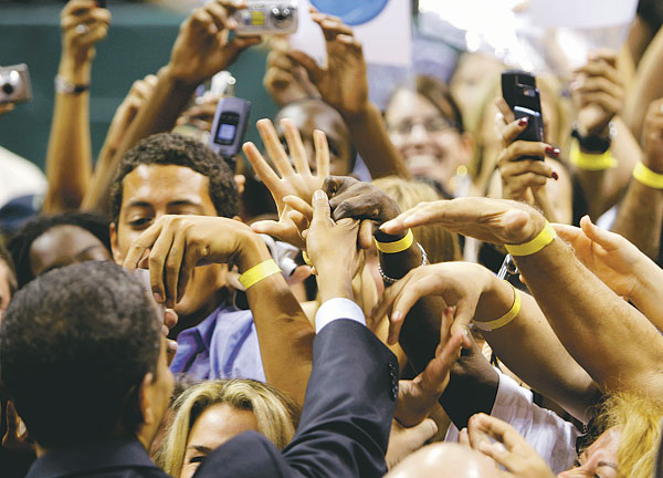 Obama-rajongók a miami egyetemen