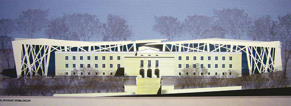 Az egyik tervváltozat bővítménye szerkezetében a Madárfészek stadionra emlékeztet