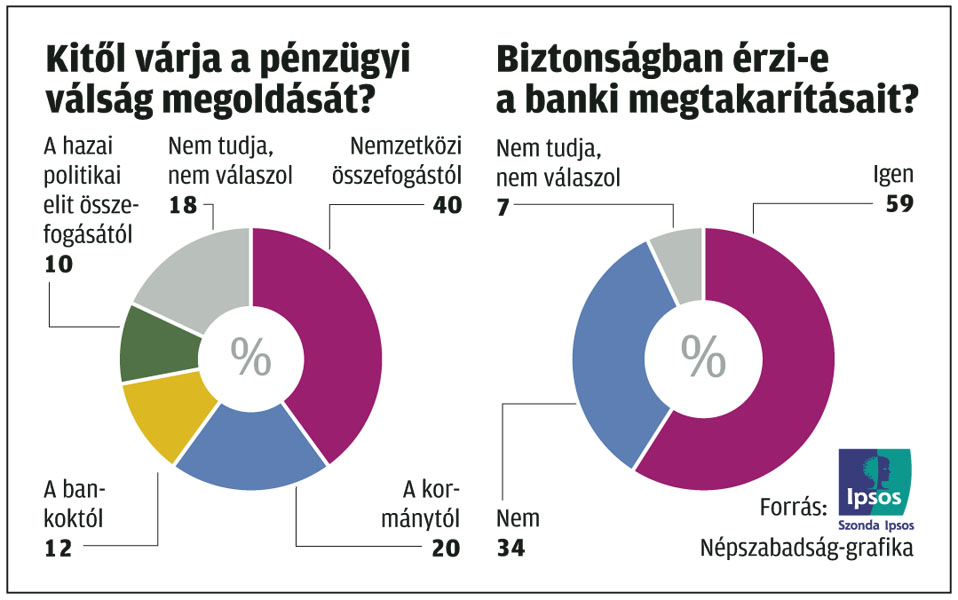 Az MTV A szólás szabadsága című műsorának megbízásából telefonos közvélemény-kutatást végzett október 17-én a Szonda Ipsos ötszáz fő megkérdezésével a pénzügyi válságról és a nemzeti csúcsról. A megkérdezettek a magyarországi 18 év feletti felnőtt la