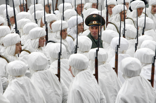 Katonai parádé a Vörös téren történelmi egyenruhában - 2008. november 7.