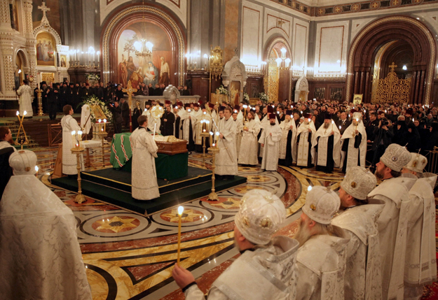 II. Alekszij ravatala a moszkvai Megváltó Krisztus-székesegyházban