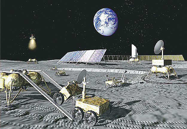 Az orosz holdkutatás a húszas évek első felében - a jelenlegi tervek szerint. A leszállóegységekből automata kutatóbázis kiépítésére is lehetőség lesz