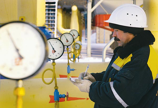 A Gazprom egyik gázelosztó központja Oroszországban - figyelik a nyomást