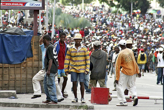 Tüntetők Antananarivóban