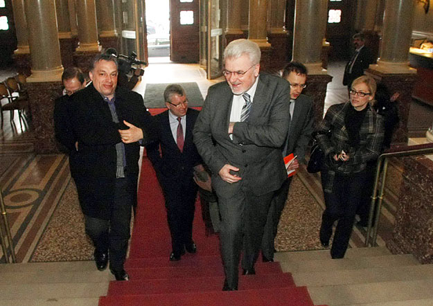 Orbán Viktor és Pálinkás József az akadémián