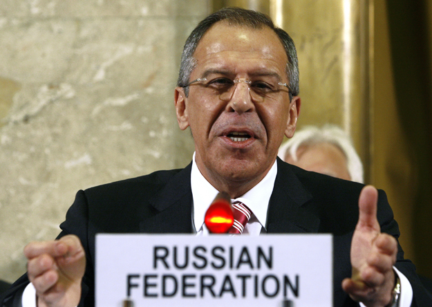 Szergej Lavrov orosz külügyminiszter, Genfben