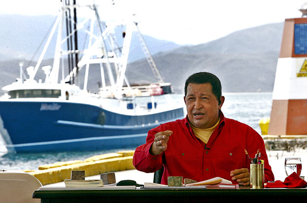 Hugo Chávez lendületben