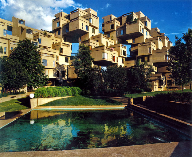 A Habitat házkomplexum Montrealban, Moshe Safdie első jelentős munkája 1967-ből