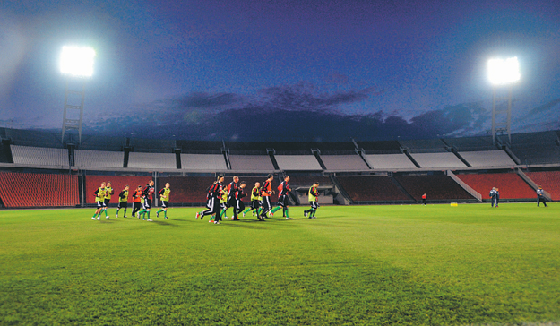 Puskás stadion: az edzésen még üres volt, a meccsen "37 ezres" lesz  