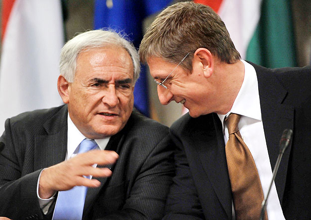 Dominique Strauss-Kahn IMF-vezér és a magyar kormányfő Budapesten. Gyurcsány-terv már Gyurcsány nélkül?