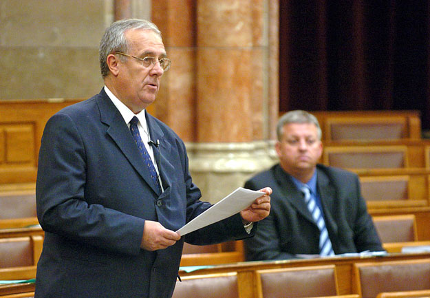 Ecsődi László, a Magyar Szocialista Párt (MSZP) országgyűlési képviselője napirend előtti felszólalását mondja az Országgyűlés plenáris ülésén 2005. október 25-én. 
