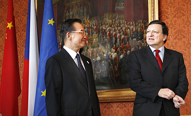 Wen Jiabao és José Manuel Barroso Prágában