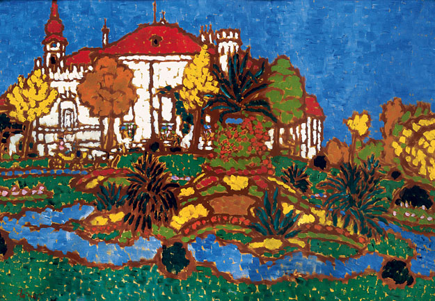 Rippl-Rónai József: A geszti kastély. 1912. Karton, olaj, 72x99,7 cm